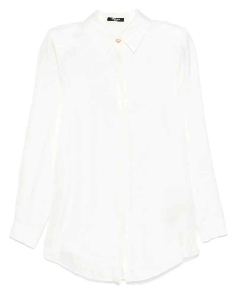 Balmain Hemd mit Jacquardmuster - Weiß Weiß