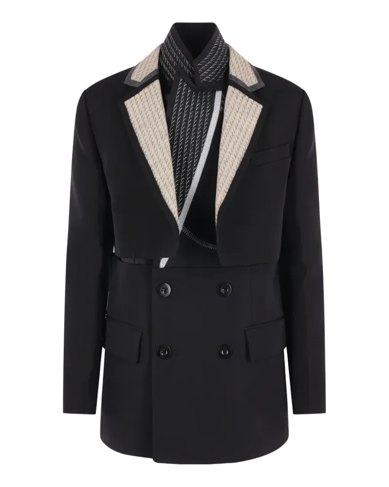 Sacai double-breasted blazer - Schwarz Schwarz