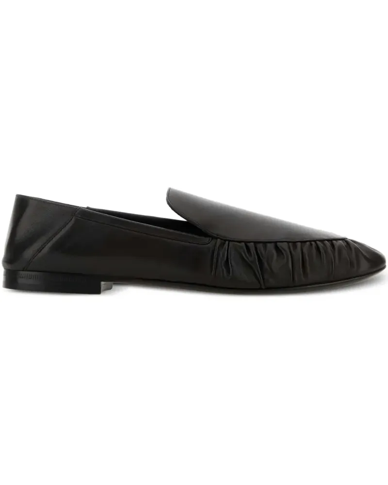 Saint Laurent Alain ruffled leather loafers - Schwarz Schwarz