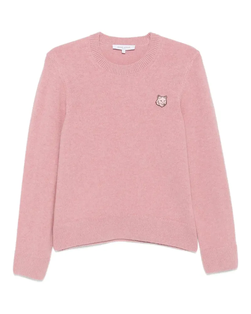 Kitsuné Pullover mit Fuchs-Patch - Rosa Rosa