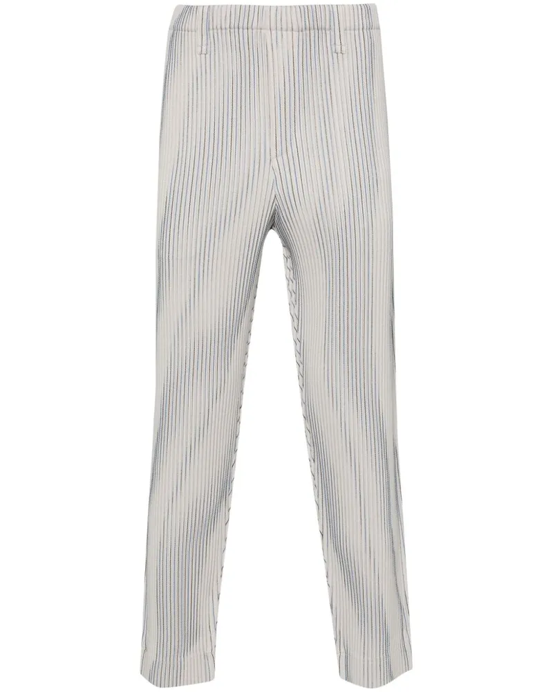 Issey Miyake Tweed Pleats Cropped-Hose - Nude Nude