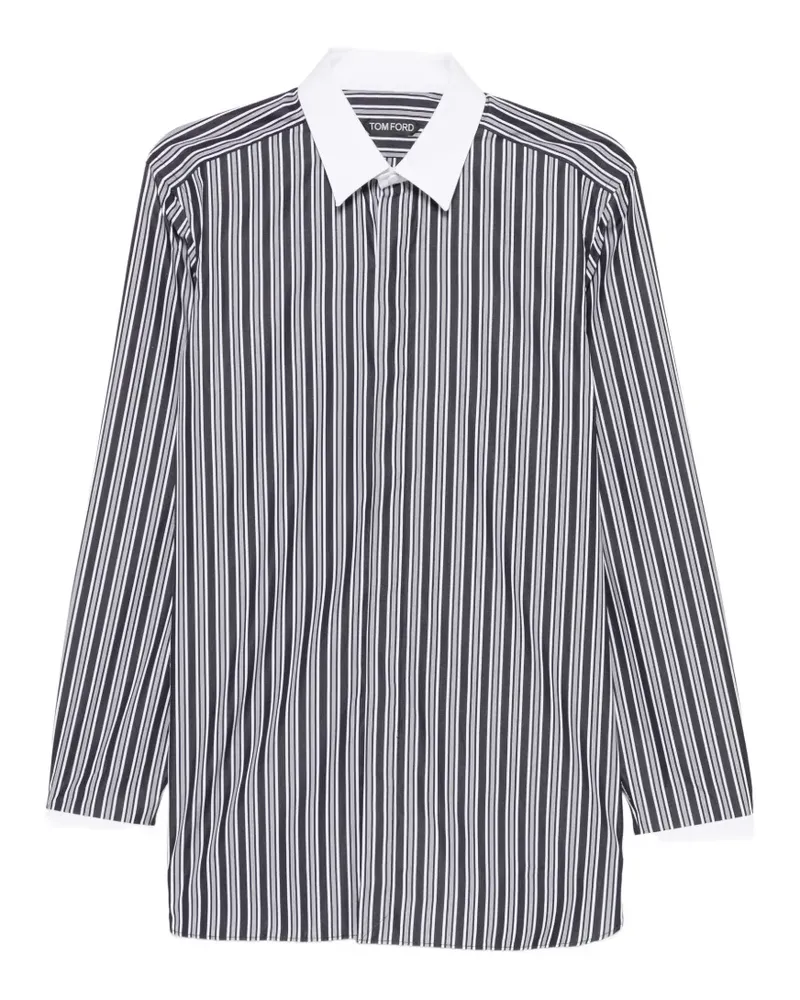 Tom Ford Gestreiftes Hemd - Schwarz Schwarz