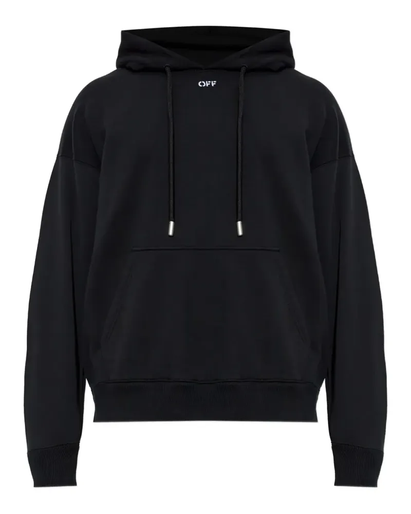 OFF-WHITE graphic-print drawstring hoodie - Schwarz Schwarz