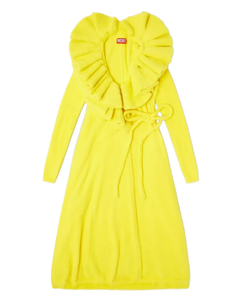 Diesel Fluffy Midikleid mit Rüschenkragen - Gelb Gelb