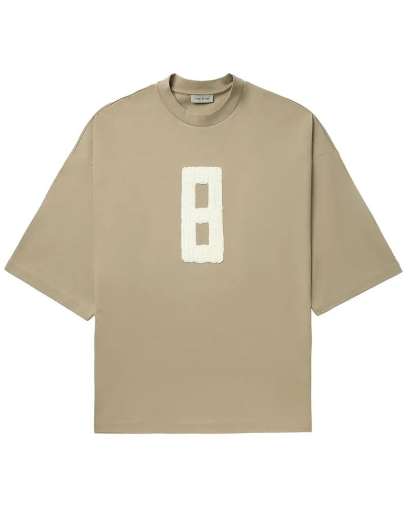 Fear of God Besticktes T-Shirt mit tiefen Schultern Nude