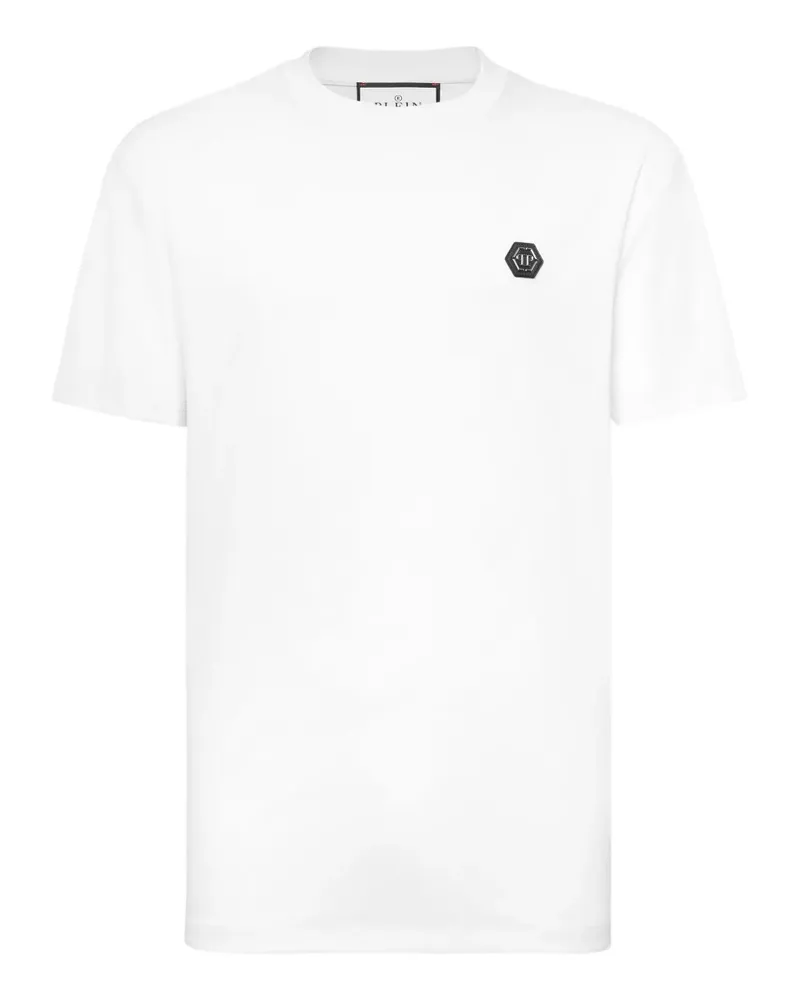 Philipp Plein T-Shirt mit Logo-Patch - Weiß Weiß