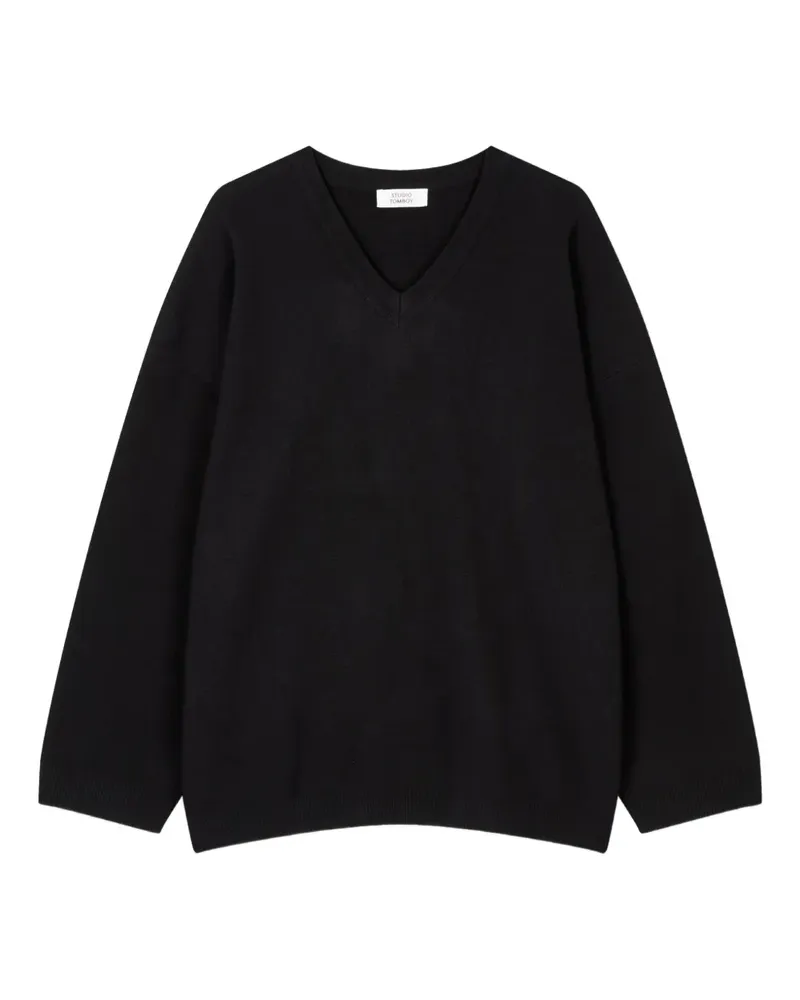 STUDIO TOMBOY Pullover mit V-Ausschnitt - Schwarz Schwarz