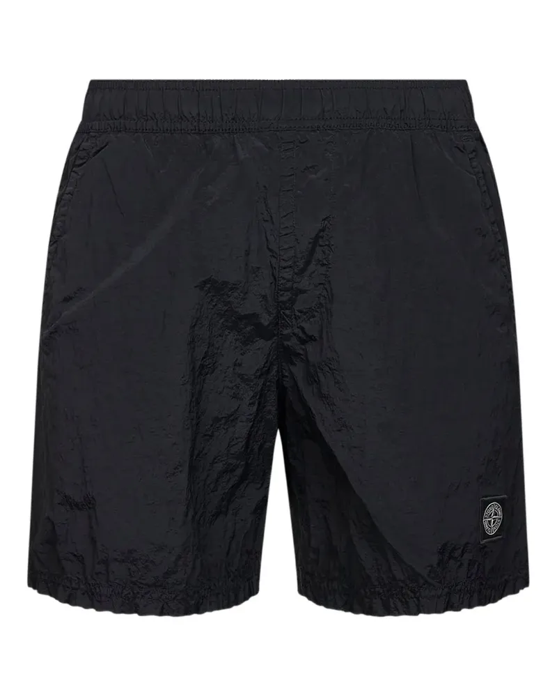 Stone Island Badeshorts mit elastischem Bund - Schwarz Schwarz