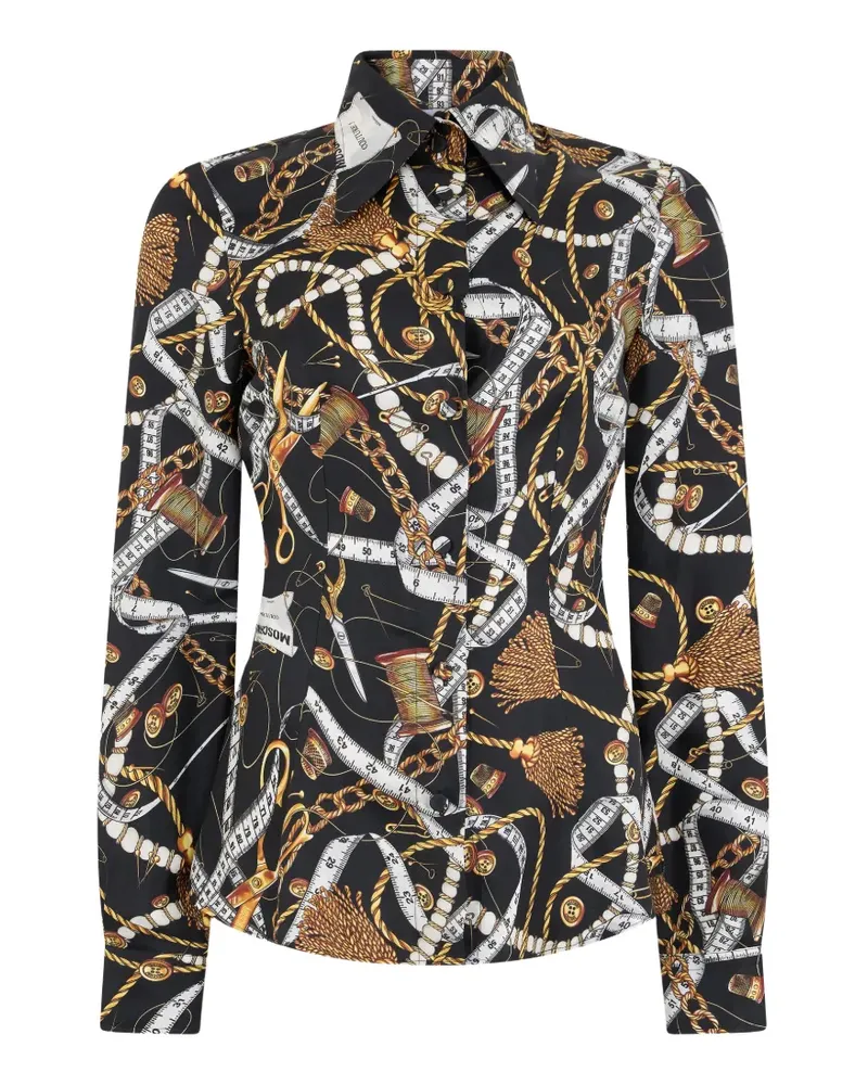 Moschino chain-print shirt - Schwarz Schwarz