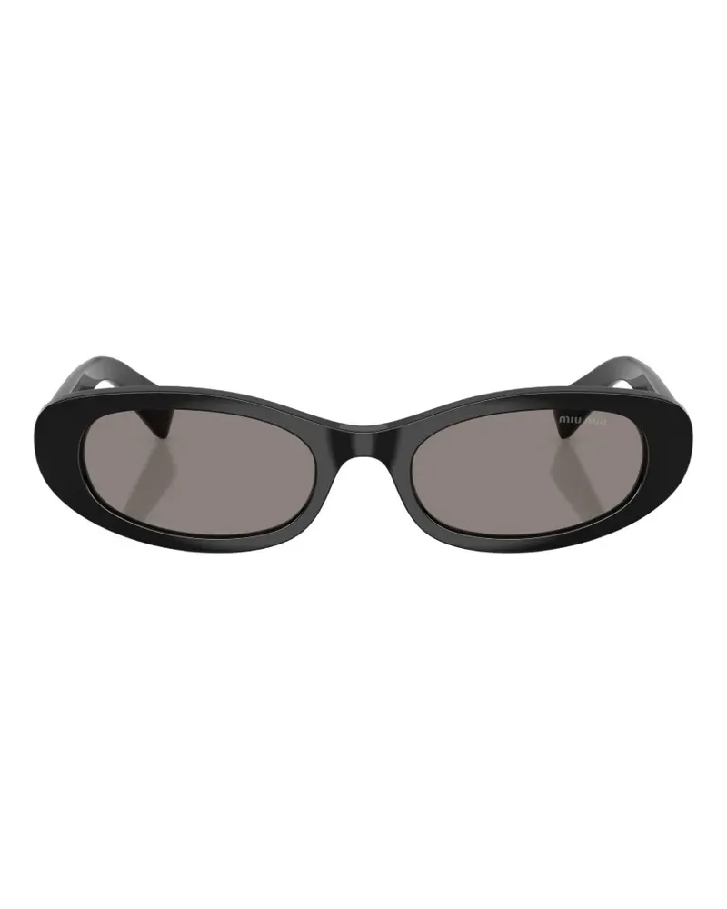Miu Miu Sonnenbrille mit ovalem Gestell - Schwarz Schwarz