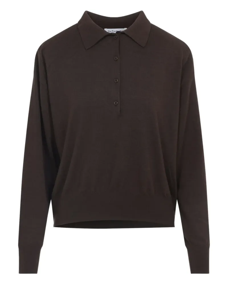 FRANKIE Shop Poloshirt mit geknöpftem Kragen - Braun Braun