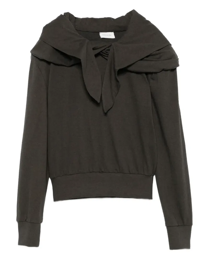 Magda Butrym Drapiertes Sweatshirt mit Schleifenkragen - Grau Grau