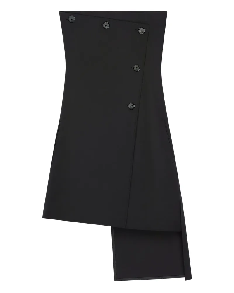 Courrèges Schulterfreies Minikleid mit Knopfverschluss - Schwarz Schwarz