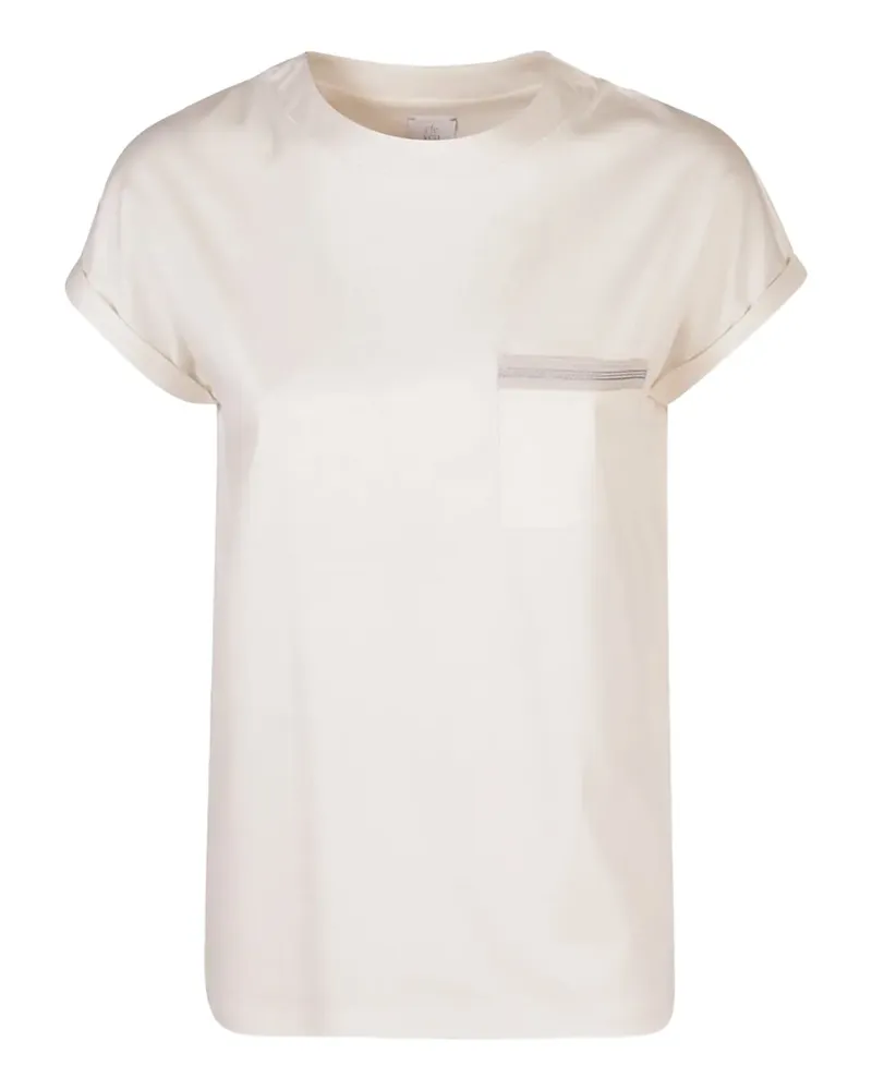 Eleventy T-Shirt mit Taschendetail - Nude Nude