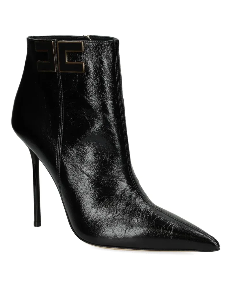Elisabetta Franchi Stiefel mit Logo-Schild - Schwarz Schwarz