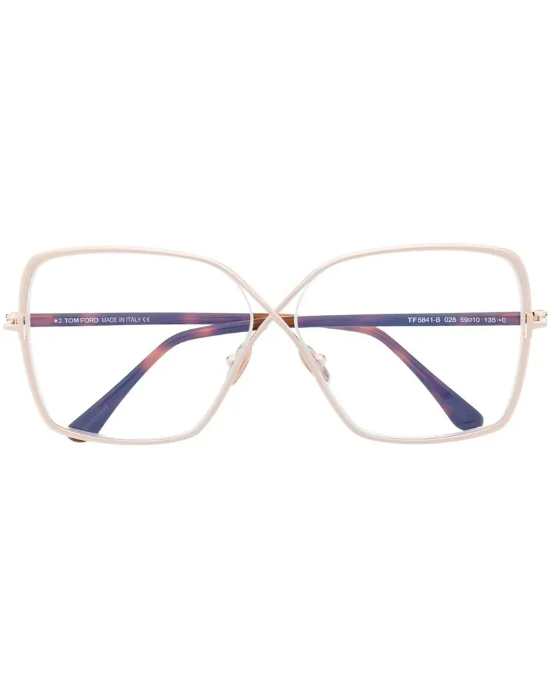 Tom Ford Eckige Brille in Schildpattoptik - Gold Gold