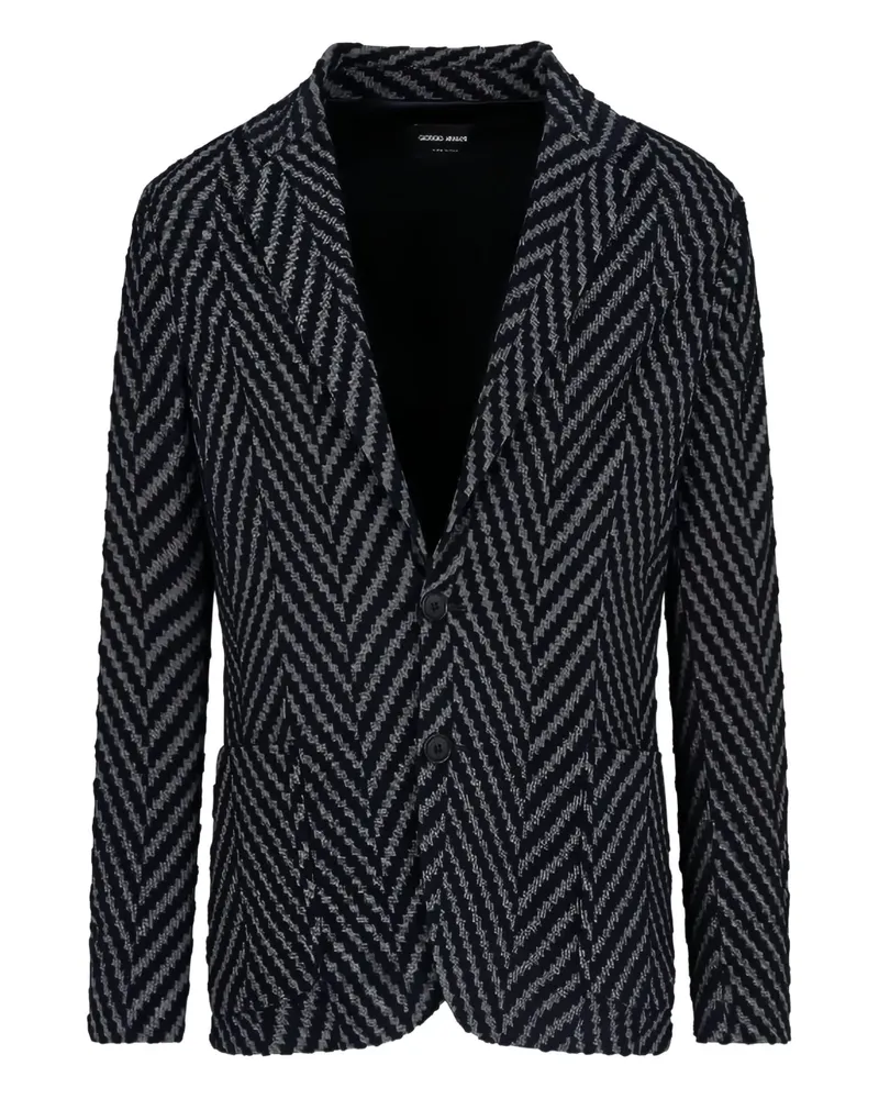 Giorgio Armani Sakko mit Fischgrätenmuster - Blau Blau