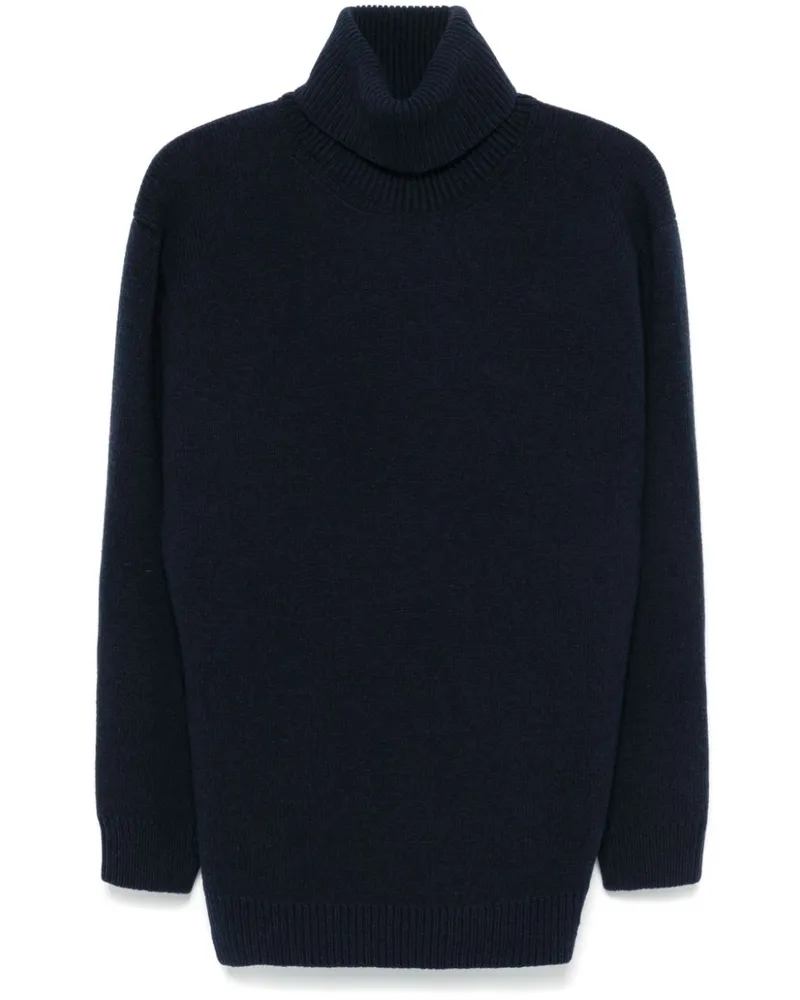Miu Miu Pullover mit Intarsien-Logo - Blau Blau