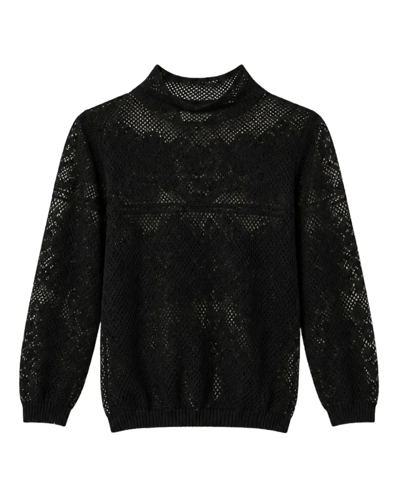 Twin-Set Rollkragenpullover aus Jacquard - Schwarz Schwarz