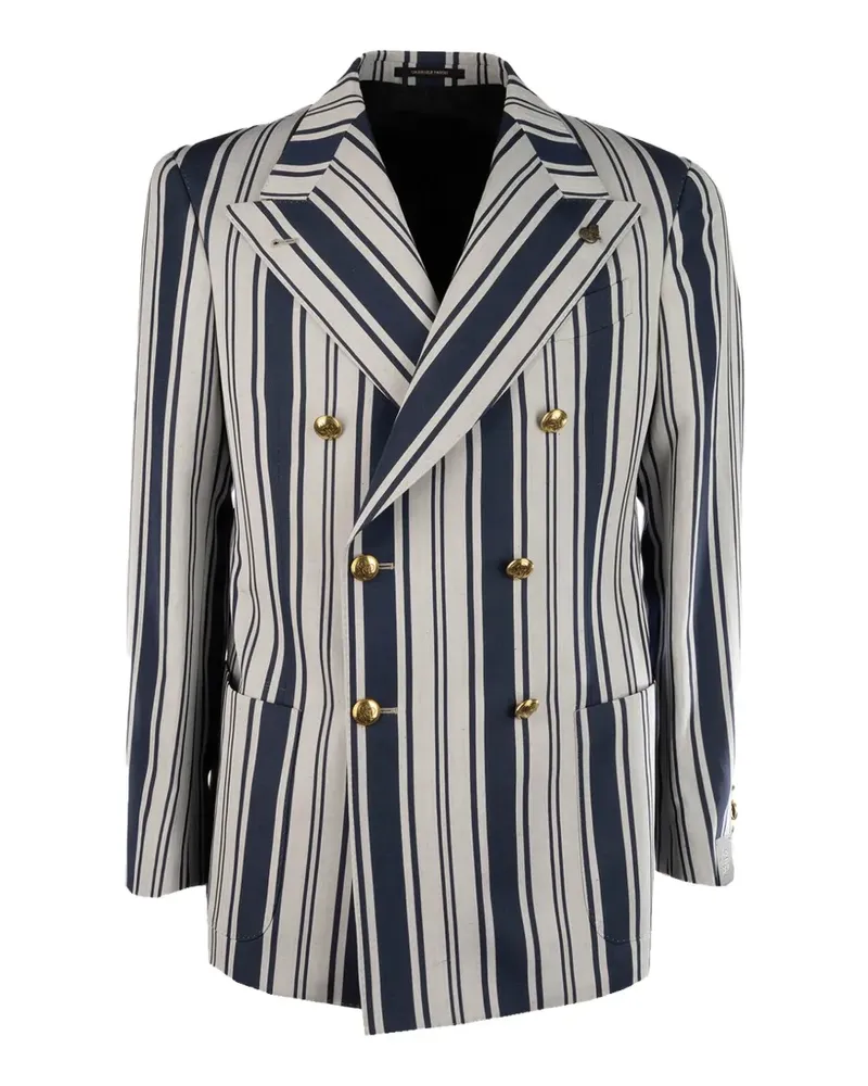 Gabriele Pasini striped double-breasted jacket - Blau Blau
