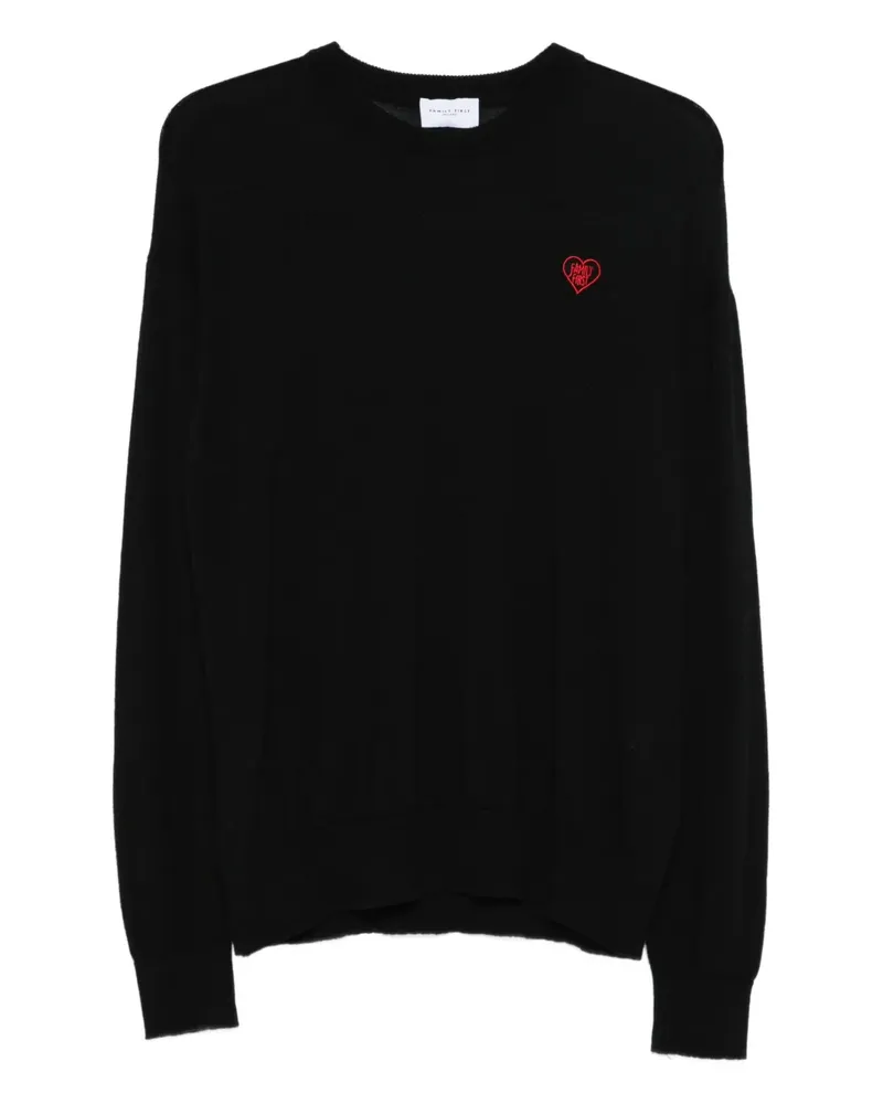 Family First Pullover mit Logo-Stickerei - Schwarz Schwarz