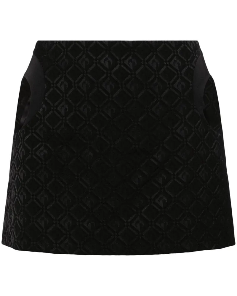 Marine Serre Moon Diamant Jacquard-Minirock - Schwarz Schwarz