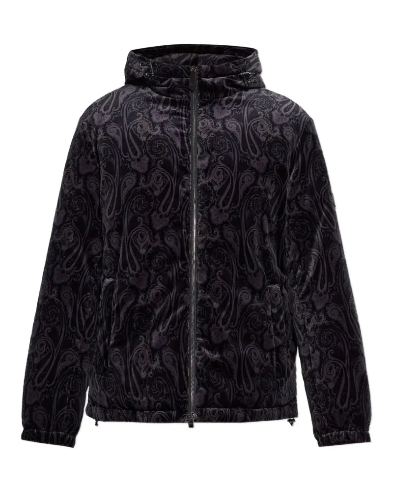 Etro Daunenjacke aus Baumwollsamt mit Paisleymuster - Schwarz Schwarz