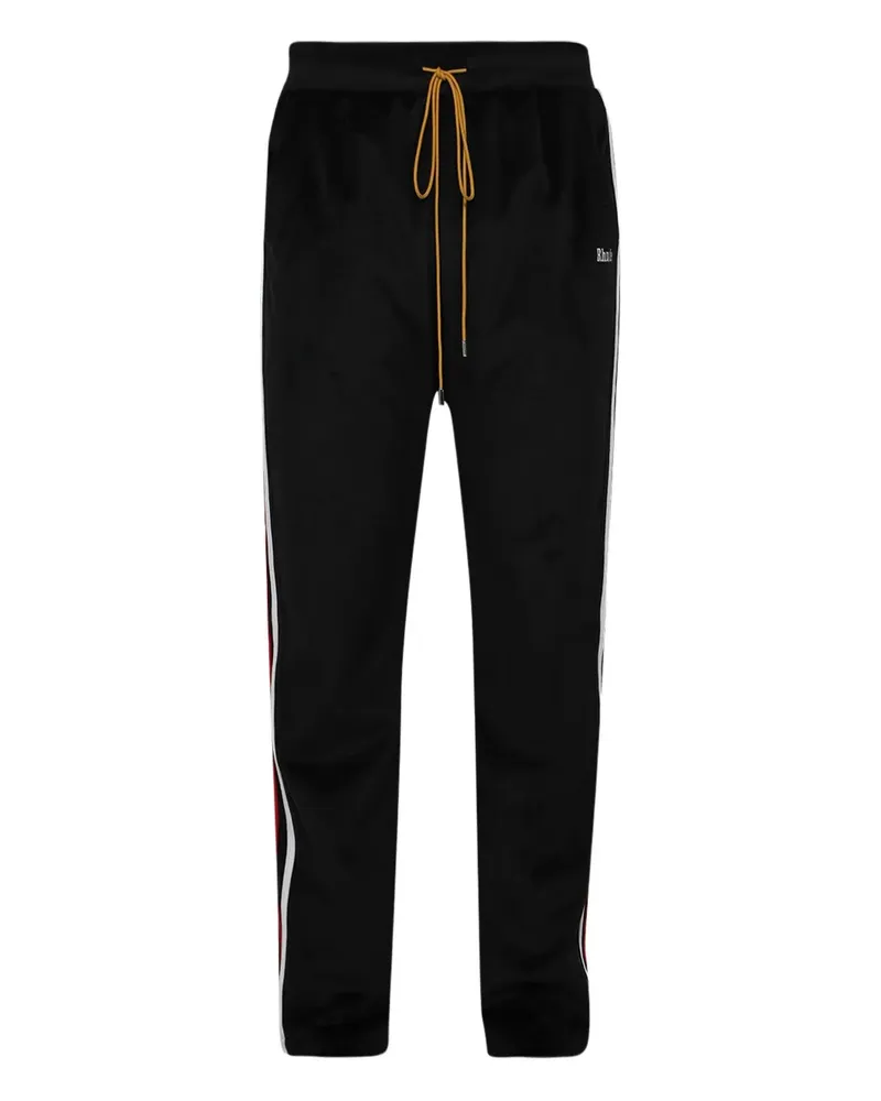 RHUDE Gestreifte Velours-Jogginghose - Schwarz Schwarz