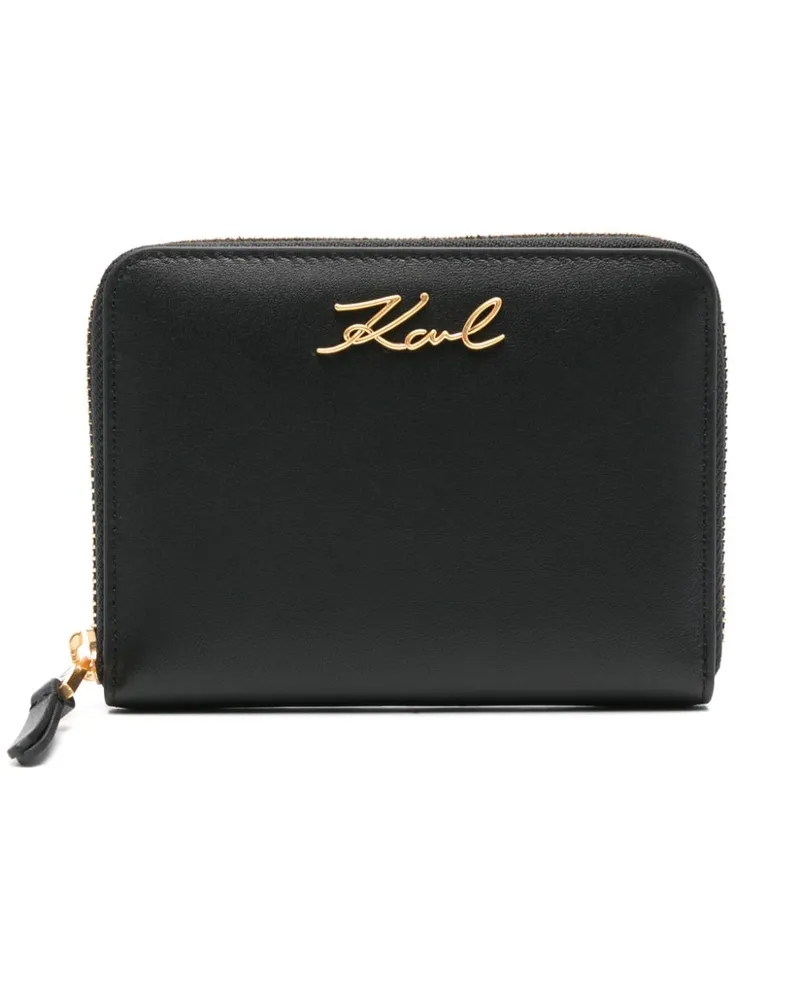 Karl Lagerfeld Mittelgroßes K/Signature Portemonnaie - Schwarz Schwarz