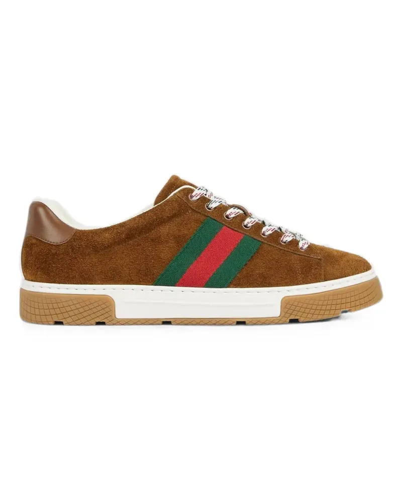 Gucci Ace Web-detail low-top sneakers - Braun Braun