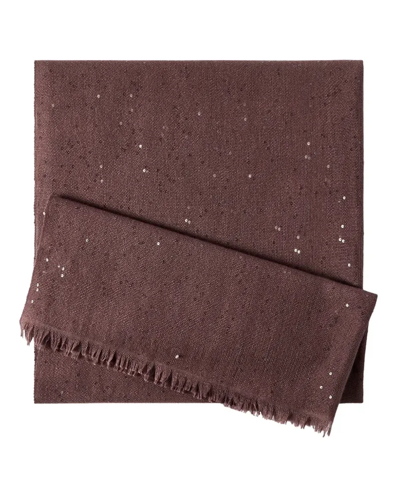 Brunello Cucinelli Schal aus Kaschmir und Seide mit Diamantgarn - Braun Braun