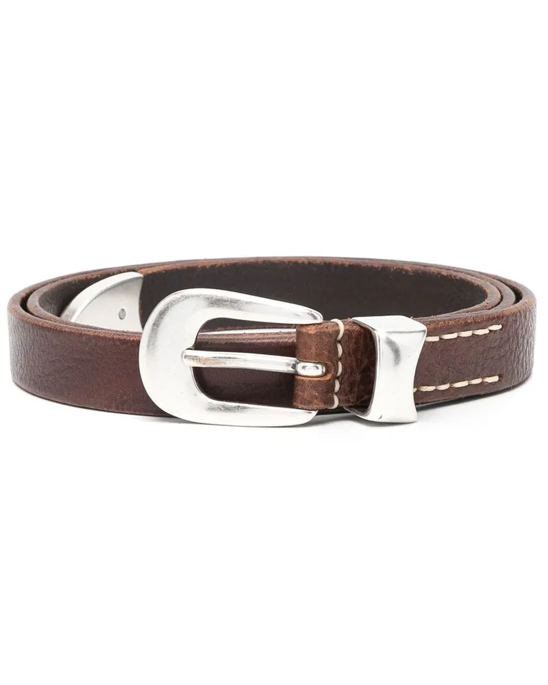 Our Legacy Western leather buckle belt Braun