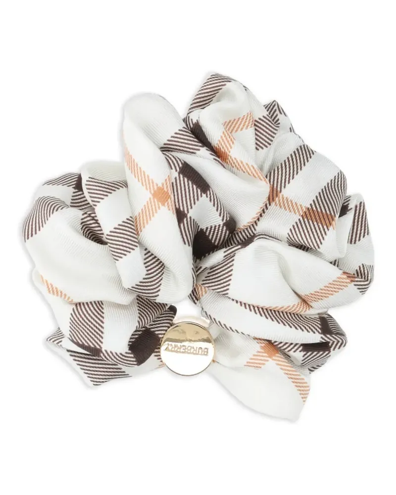 Burberry check silk scrunchie - Weiß Weiß