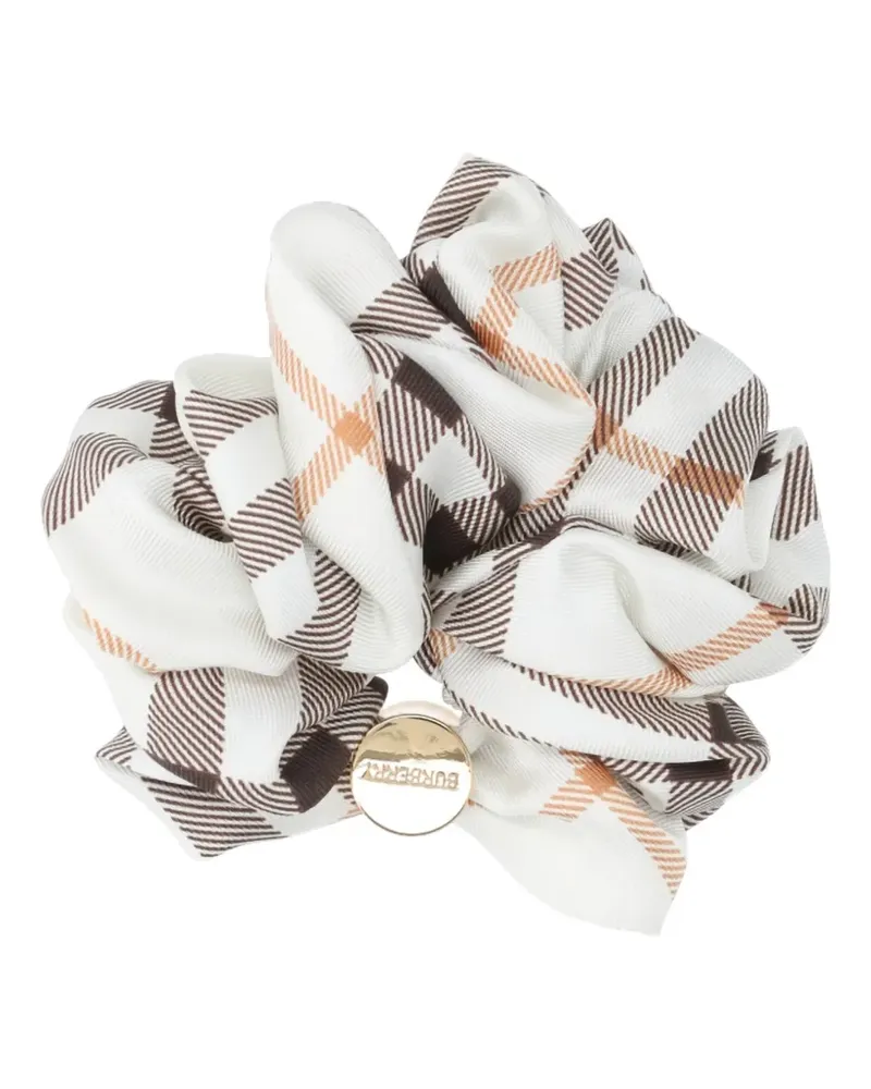 Burberry check silk scrunchie - Weiß Weiß