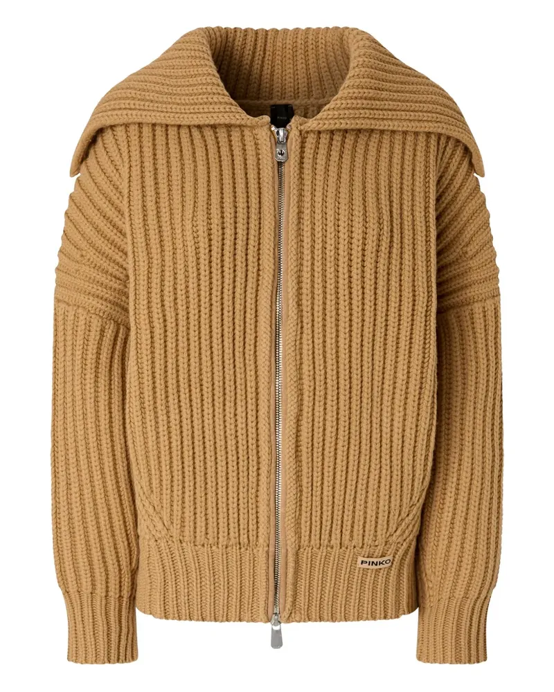 Pinko Gerippter Cardigan mit Reißverschluss - Nude Nude