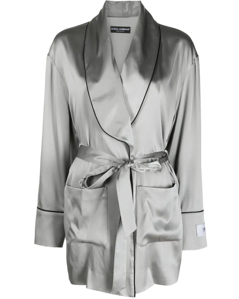 Dolce & Gabbana Pyjama mit Gürtel - Grau Grau