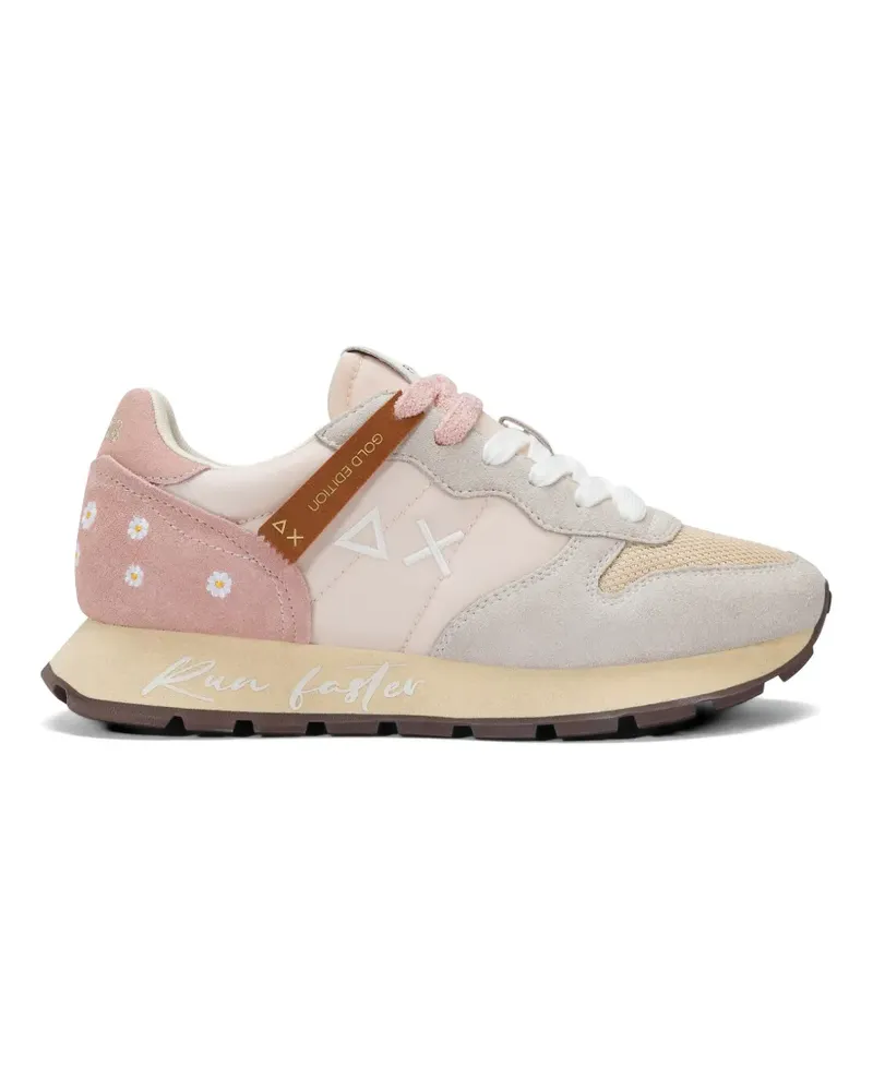 Sun68 Ally floral-embroidered sneakers - Nude Nude