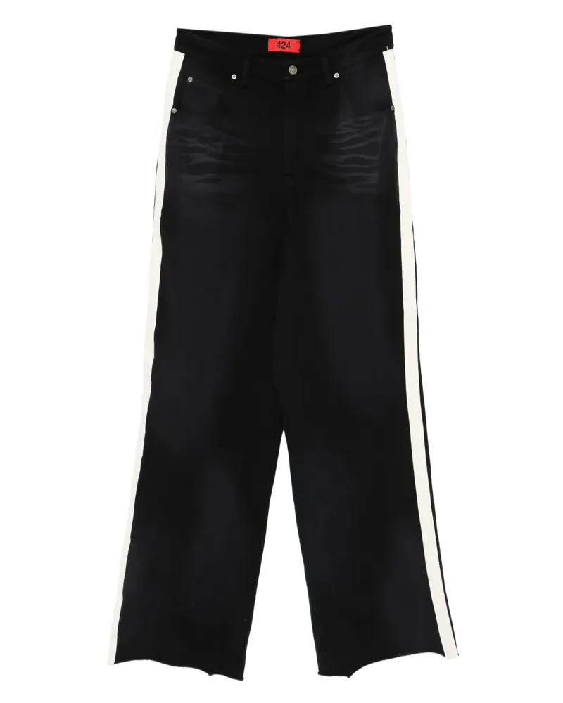 FourTwoFour on Fairfax Hose mit Streifendetail - Schwarz Schwarz