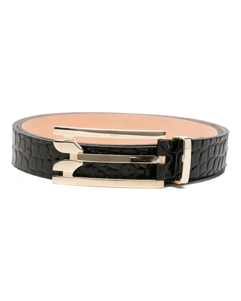 Victoria Beckham Dorian croc-embossed belt - Schwarz Schwarz