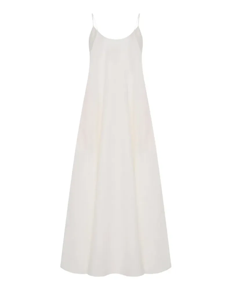 Another Tomorrow gathered back maxi dress - Weiß Weiß