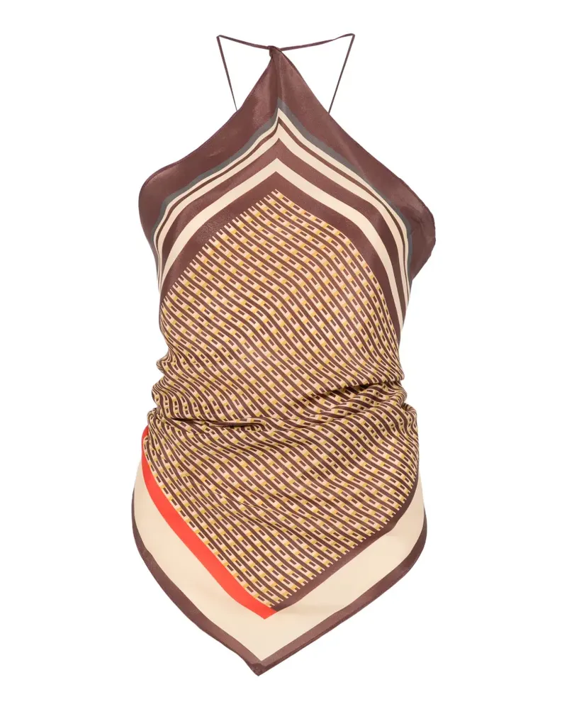 SIR Cooper geometric-print top - Braun Braun