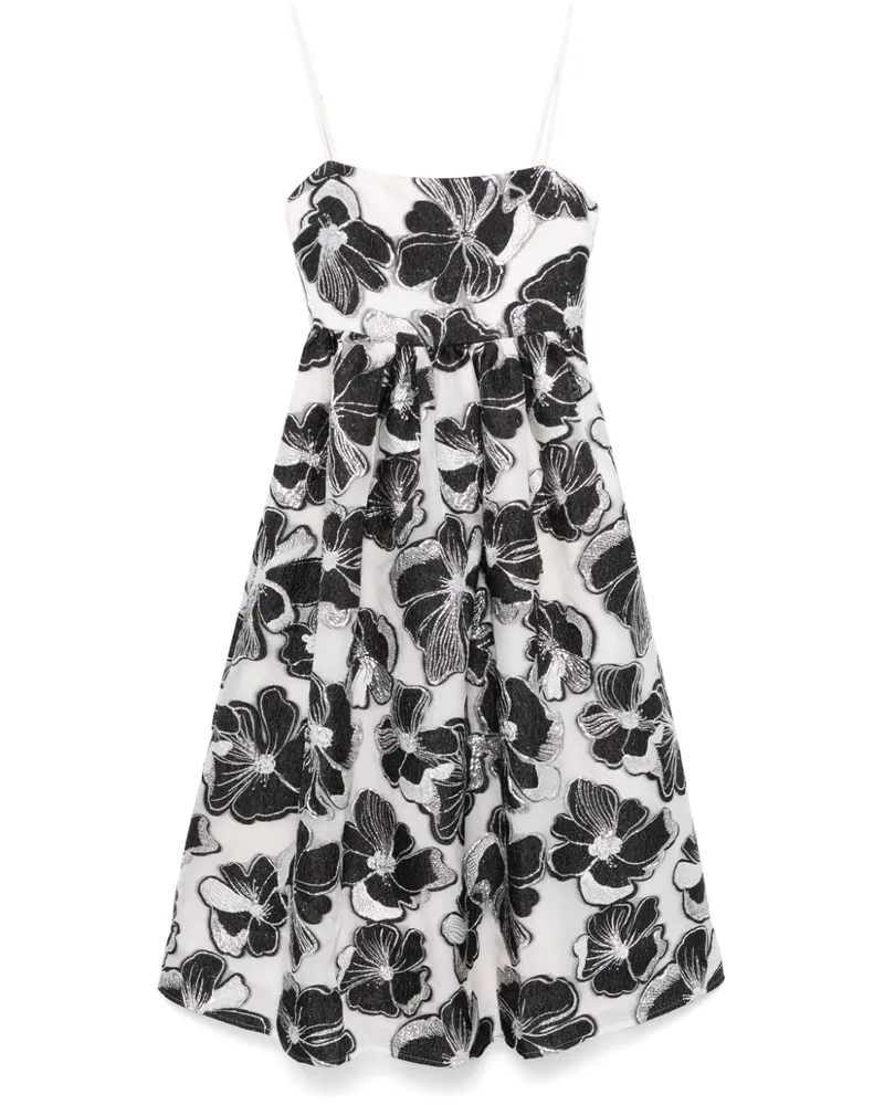 Stine Goya Voluminöses Midikleid aus Anemonen-Jacquard - Weiß Weiß