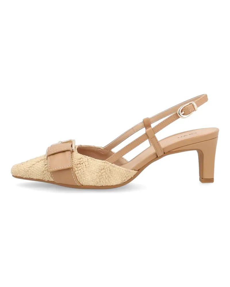 FRAU buckle-detail raffia pumps - Nude Nude