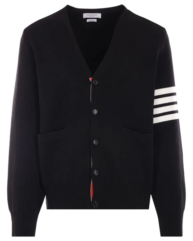 Thom Browne Cardigan mit Streifendetail - Schwarz Schwarz