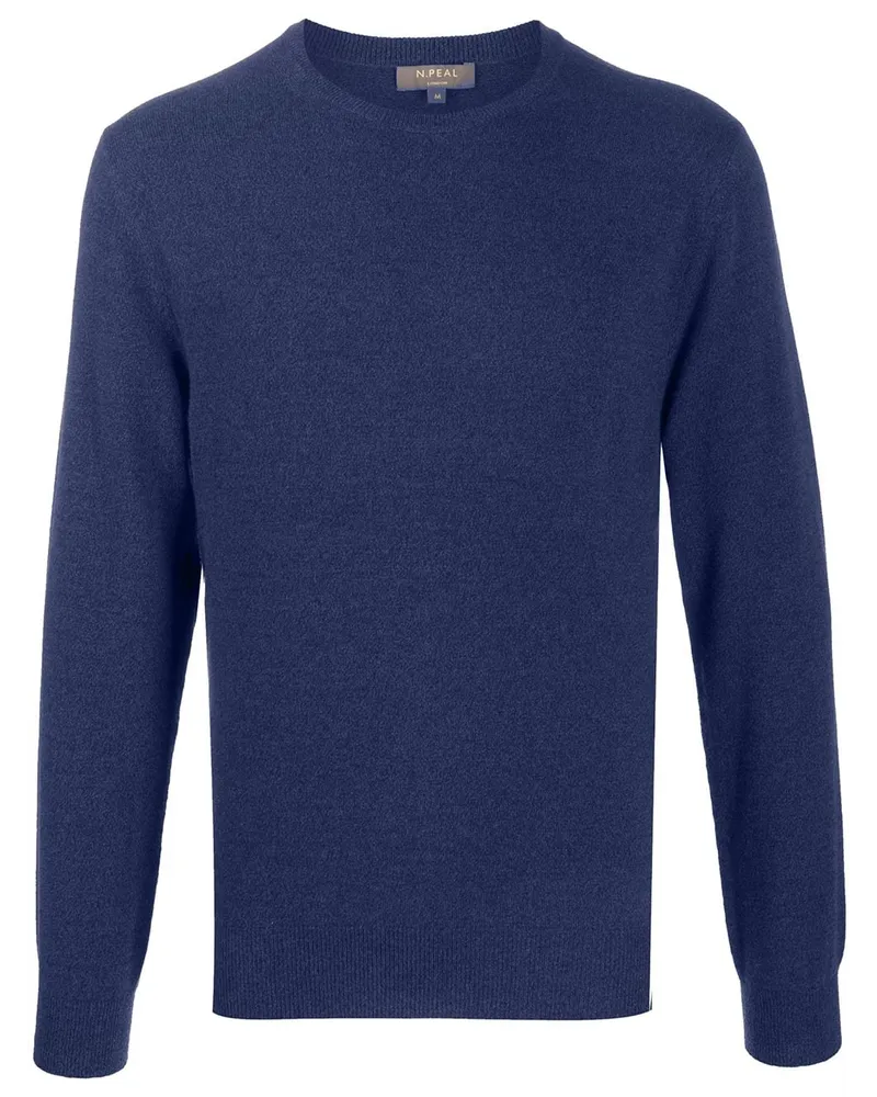 N.Peal Kaschmirpullover mit rundem Ausschnitt Blau