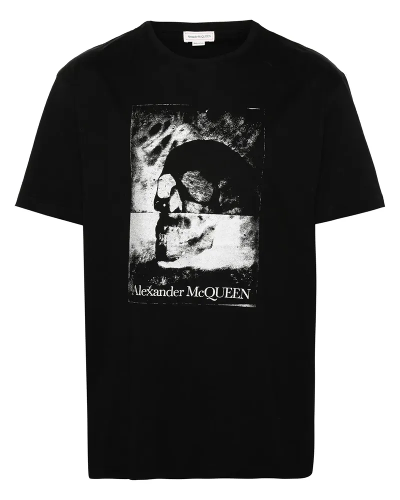 Alexander McQueen T-Shirt mit Totenkopf-Print - Schwarz Schwarz