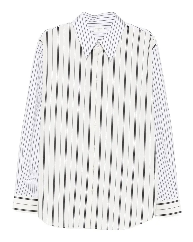 Saint Laurent Hemd mit Längsstreifen - Weiß Weiß