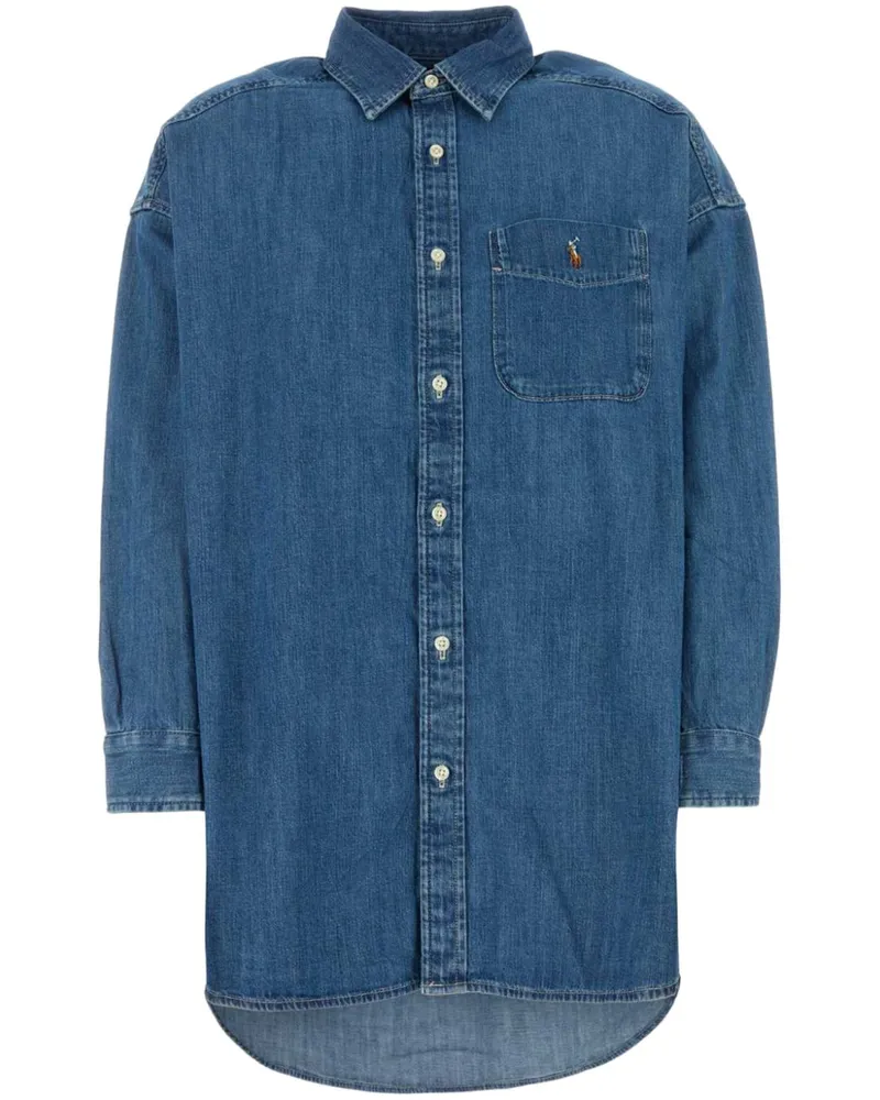 Ralph Lauren Jeanshemd mit Polo Pony-Stickerei - Blau Blau