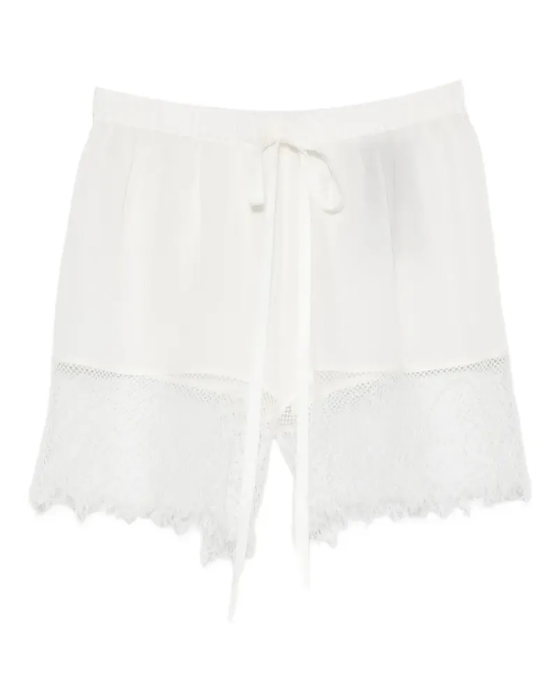 Ann Demeulemeester Shorts mit Spitzenbesatz - Weiß Weiß