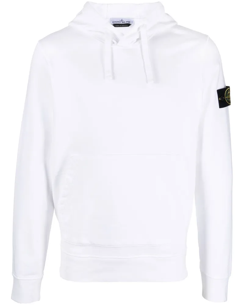 Stone Island Hoodie mit Kompass Weiß